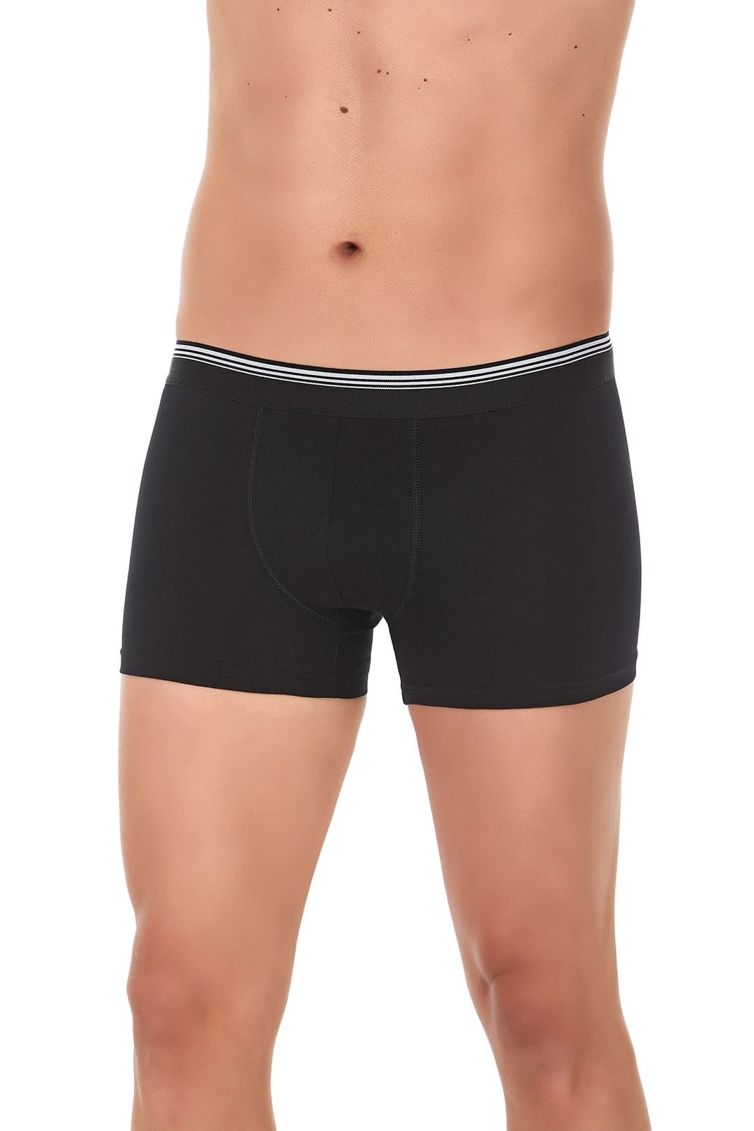 Pamuklu Likralı Uzun Boxer Yıldız 366 - Siyah