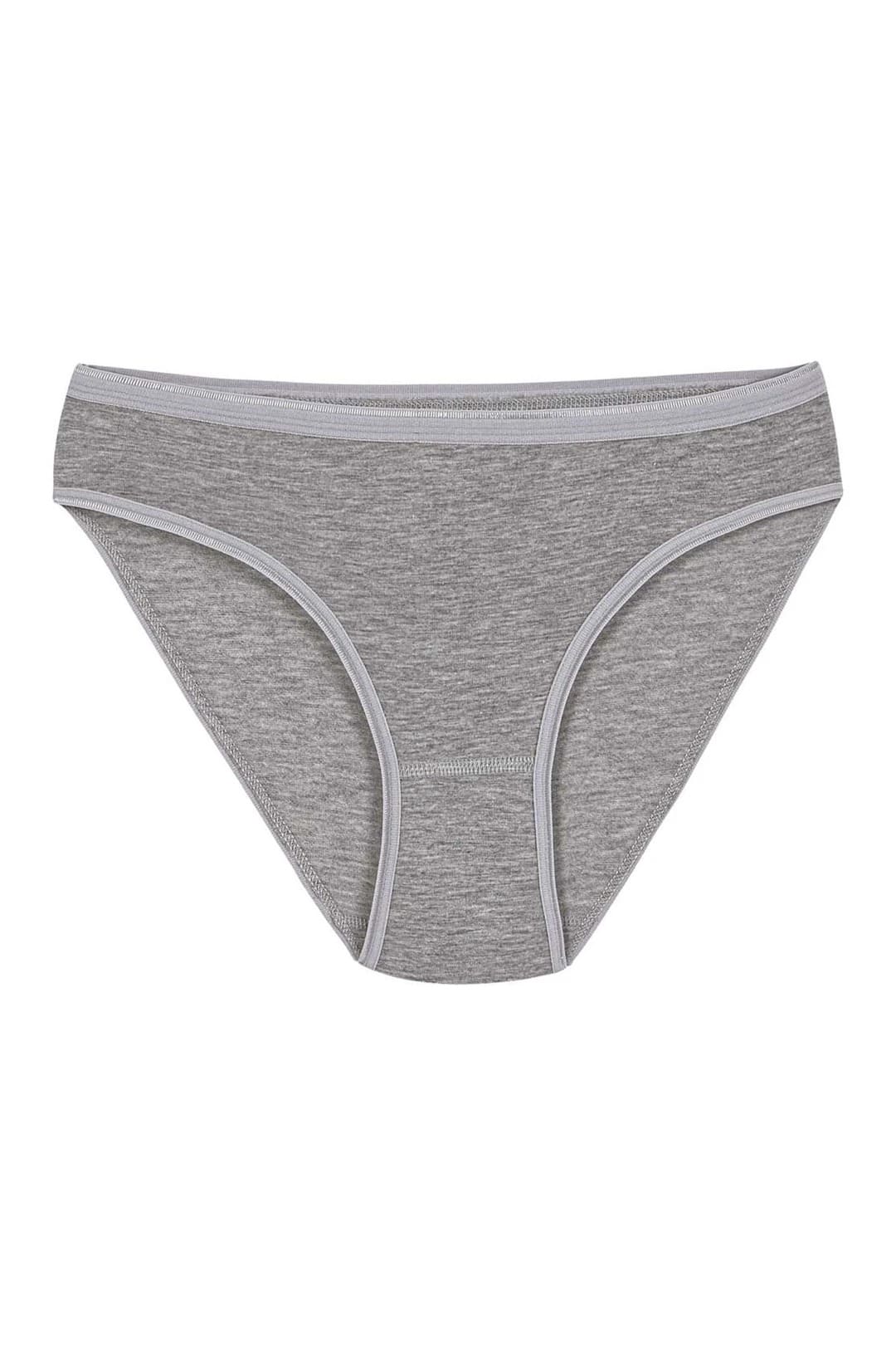 Likralı Yüksek Bel Bikini Külot Pamuk Yıldız 3729 - Gri
