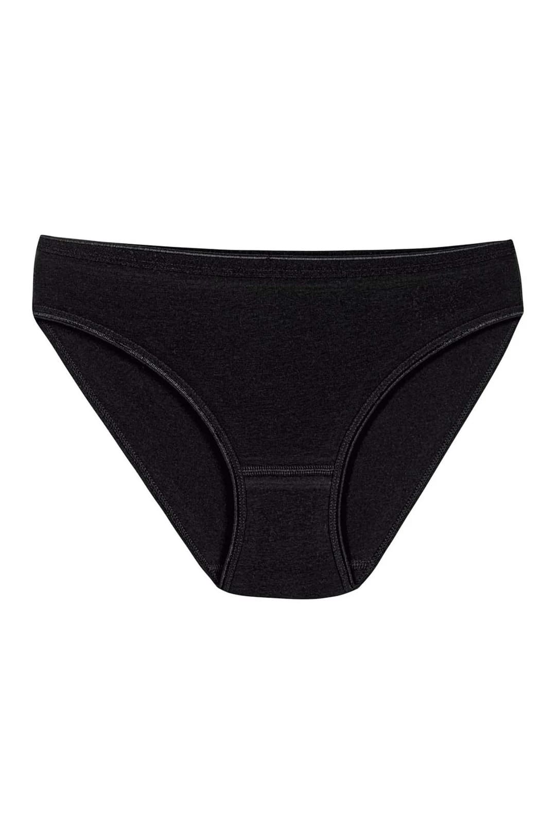 Likralı Yüksek Bel Bikini Külot 6'lı Paket Yıldız 3726 - Siyah