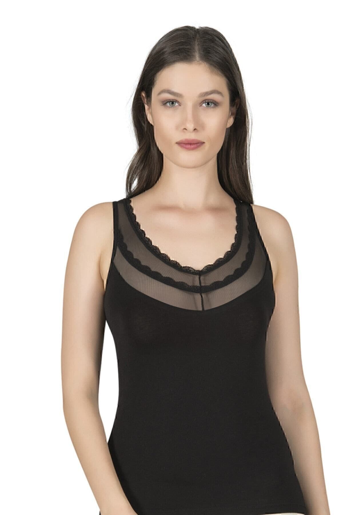 Kalın Askılı Pamuklu Atlet Özkan 20582 - Siyah