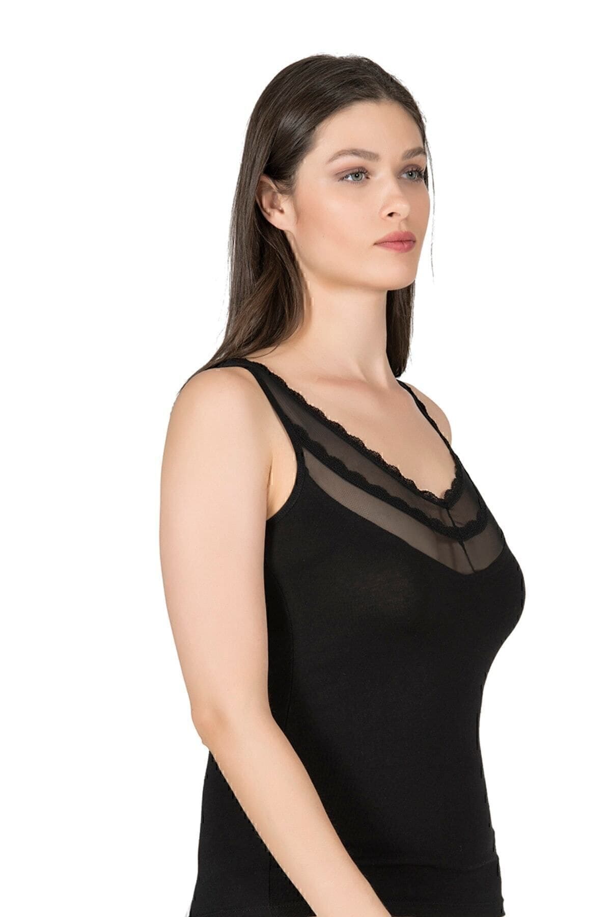 Kalın Askılı Pamuklu Atlet Özkan 20582 - Siyah