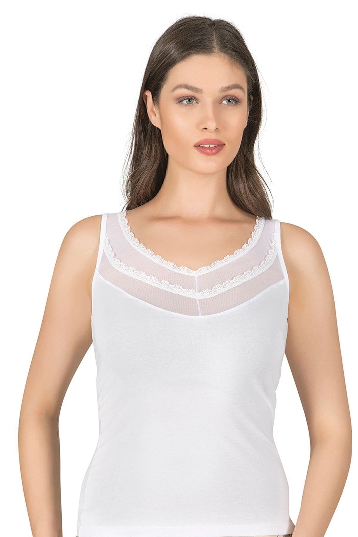 Kalın Askılı Pamuklu Atlet Özkan 20582 - Beyaz