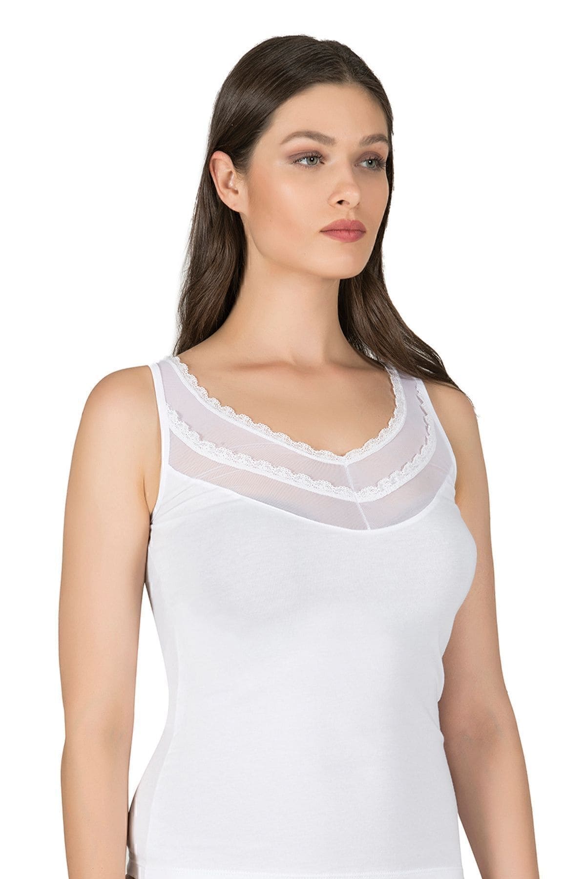 Kalın Askılı Pamuklu Atlet Özkan 20582 - Beyaz