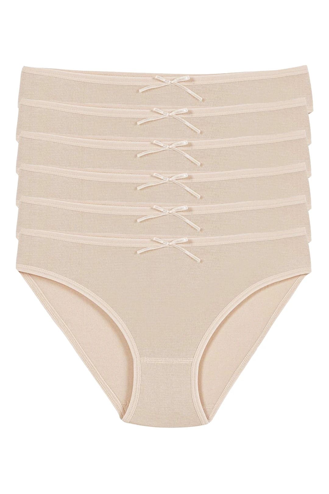 Pamuklu Yüksek Bel Kadın Bikini Külot Yıldız 3557 - Ten