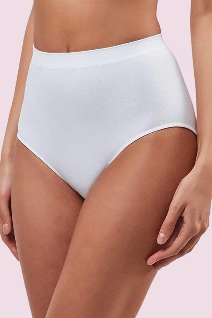 Dikişsiz İz Yapmaz Yüksek Bel Slip Külot Microfiber Liza 11001 - Beyaz