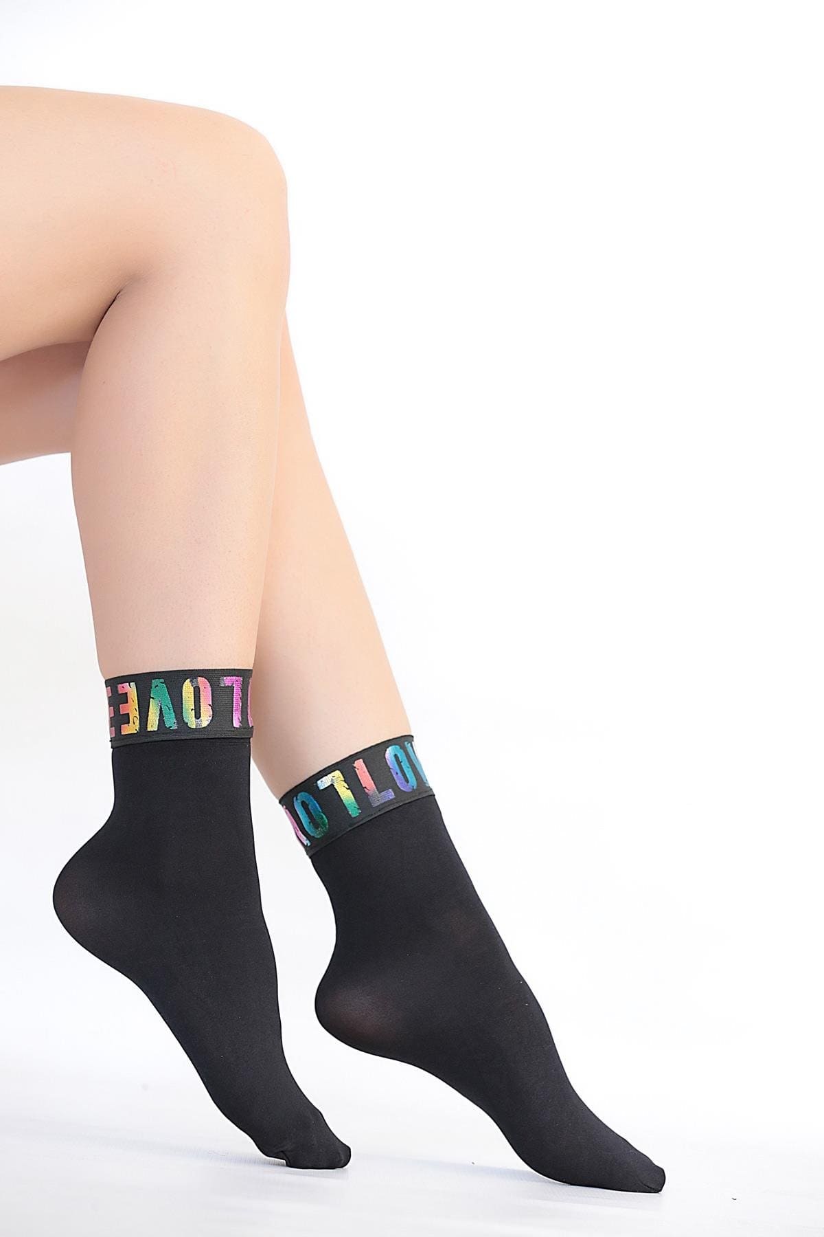 Düşük Denye Likralı Soket Çorap Siyah Daymod 1512005 - Siyah