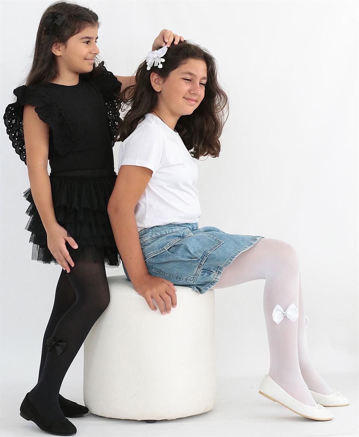 Yüksek Pamuk Oranı Kaydırmaz Taban Çocuk Külotlu Çorap Daymod 2125176 - Beyaz