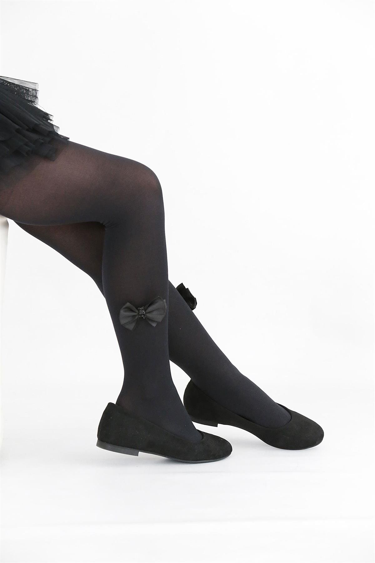 Kaydırmaz Tabanlı Pamuklu Çocuk Külotlu Çorap Daymod 2125176 - Siyah