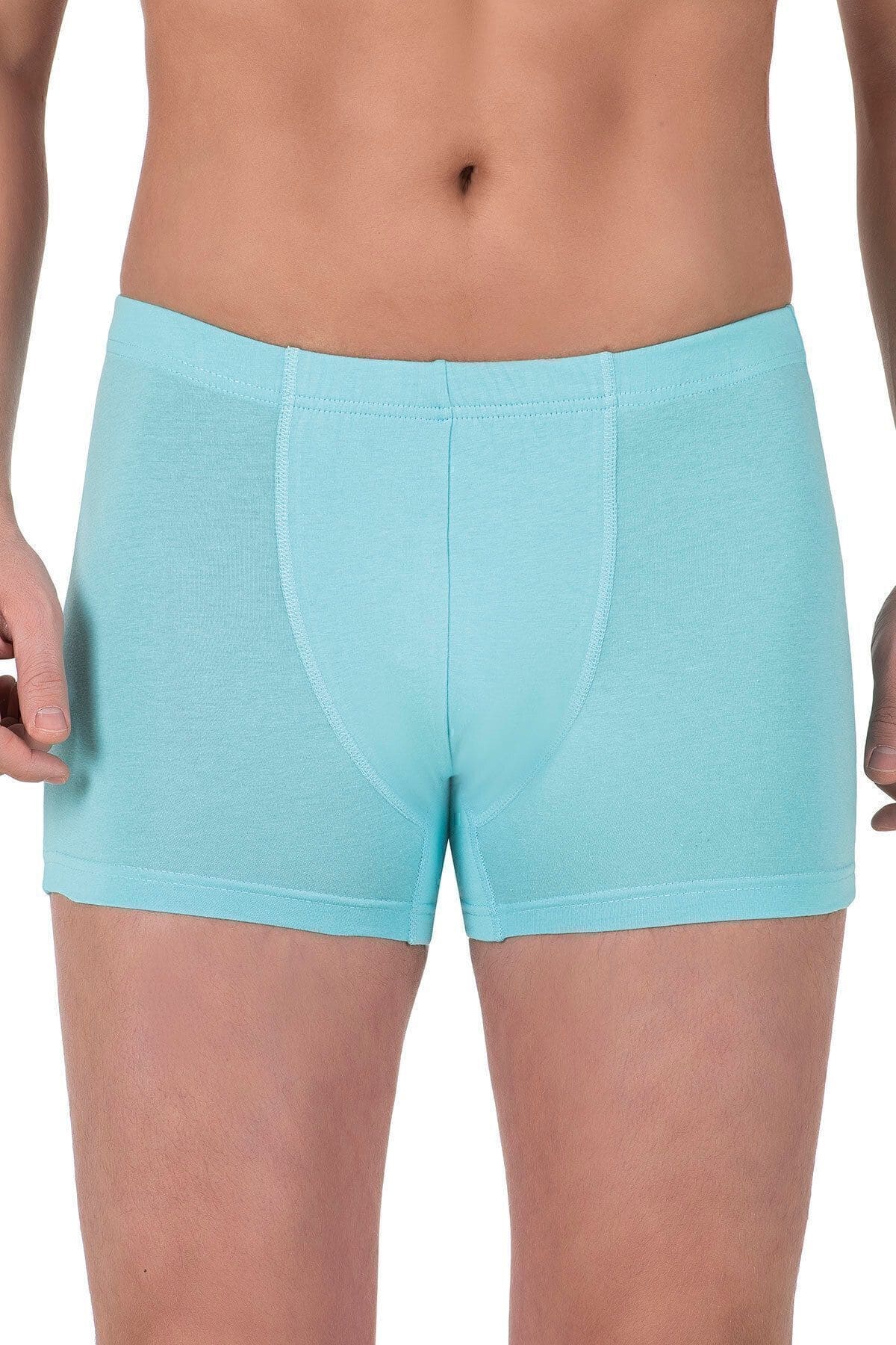 Pamuklu Likralı Esnek Rahat Boxer Şort Özkan 12024 - Mavi