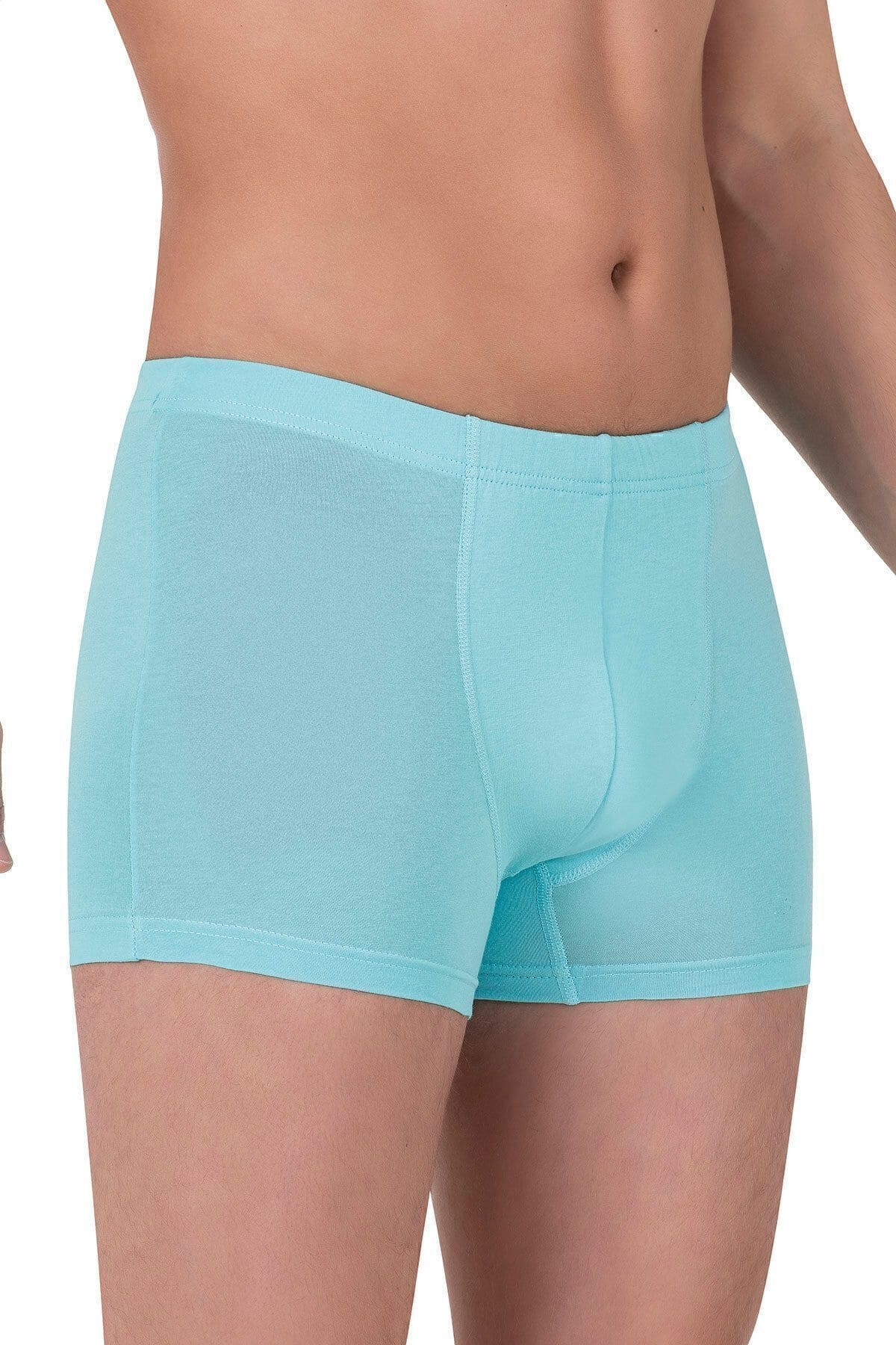 Pamuklu Likralı Esnek Rahat Boxer Şort Özkan 12024 - Mavi