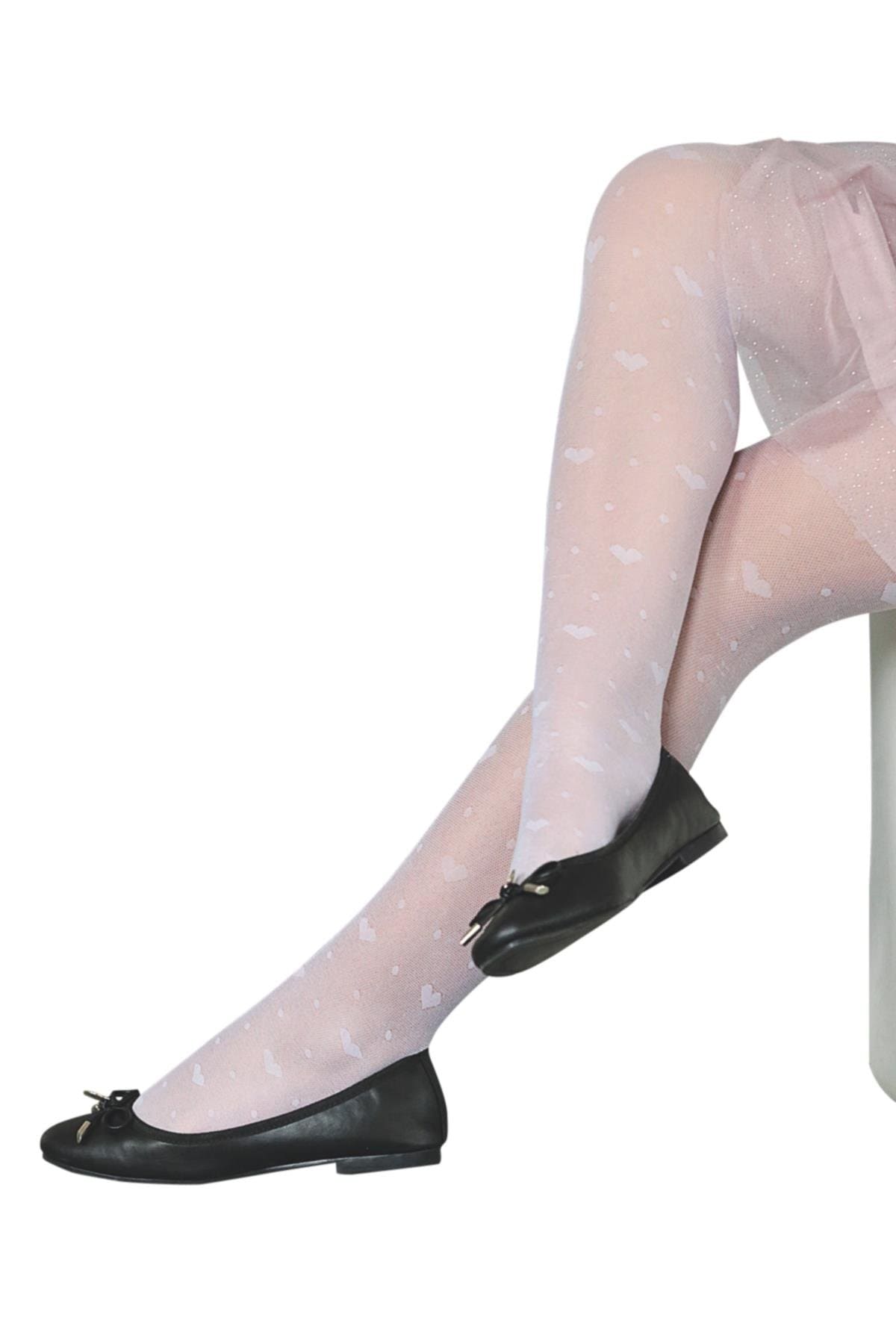 Pamuklu Kaydırmaz Taban Çocuk Külotlu Çorap Daymod 2122117 - Beyaz