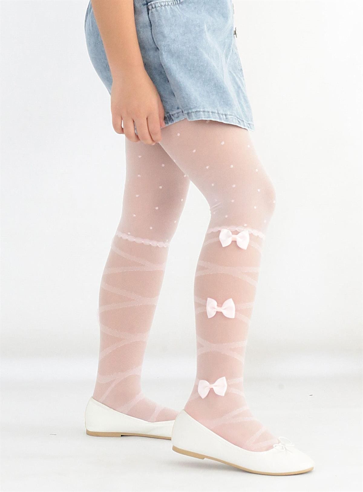 Kaydırmaz Tabanlı Pamuklu Çocuk Külotlu Çorap Daymod 2122118 - Beyaz