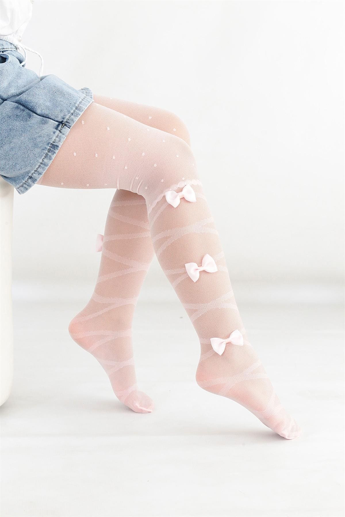 Pamuklu Leopar Desenli Çocuk Külotlu Çorap Daymod 2122118 - Pembe