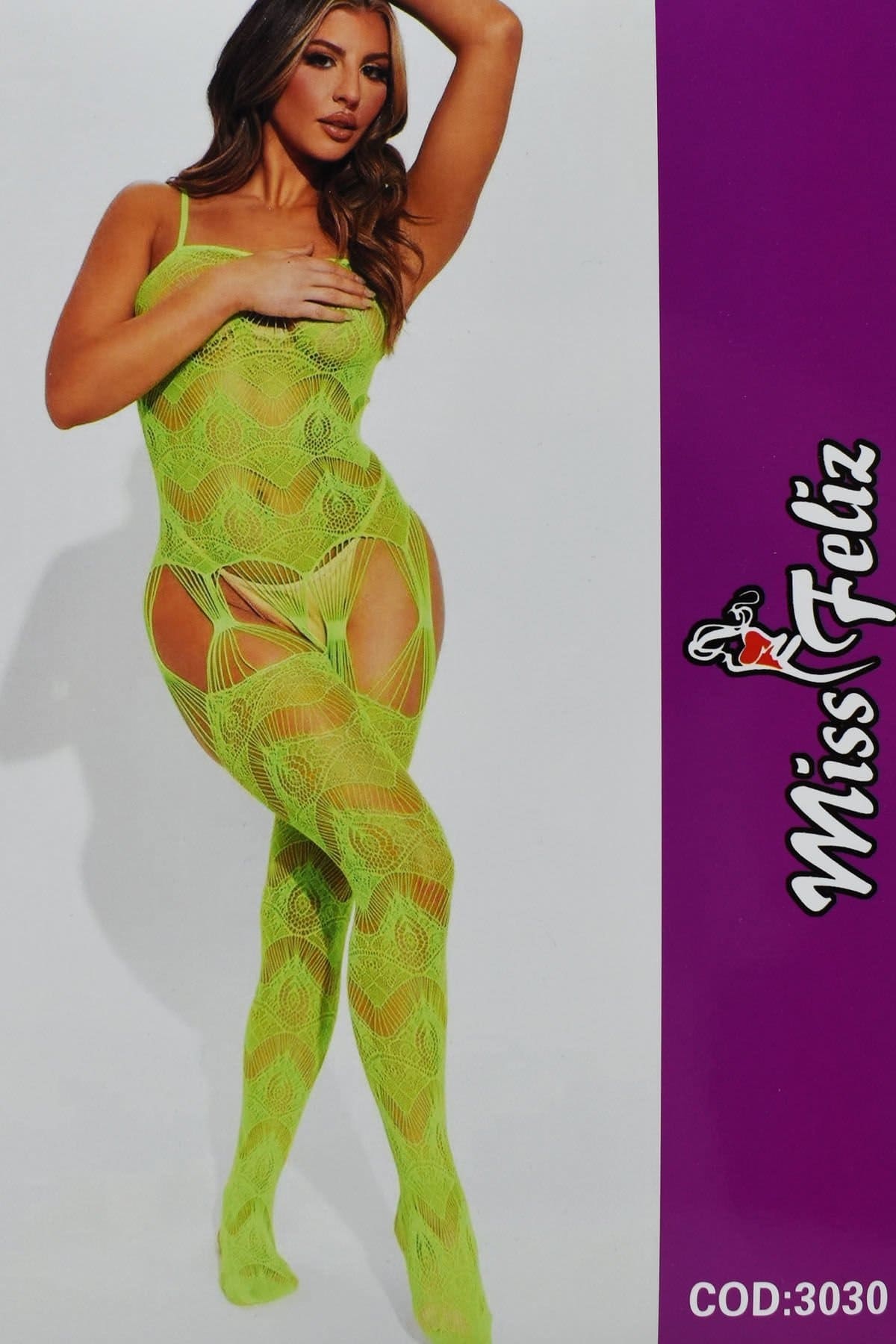 File Desenli Yeşil Vücut Çorabı Miss Feliz 3030 - Görsel