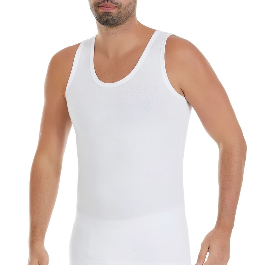 Pamuklu Modal Kısa Kollu Erkek Atlet Yıldız 74 - Beyaz