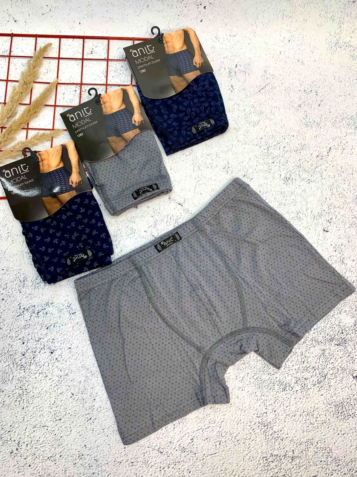 Pamuklu Esnek Bel Lastikli Boxer Anıt 1282 - Baskılı