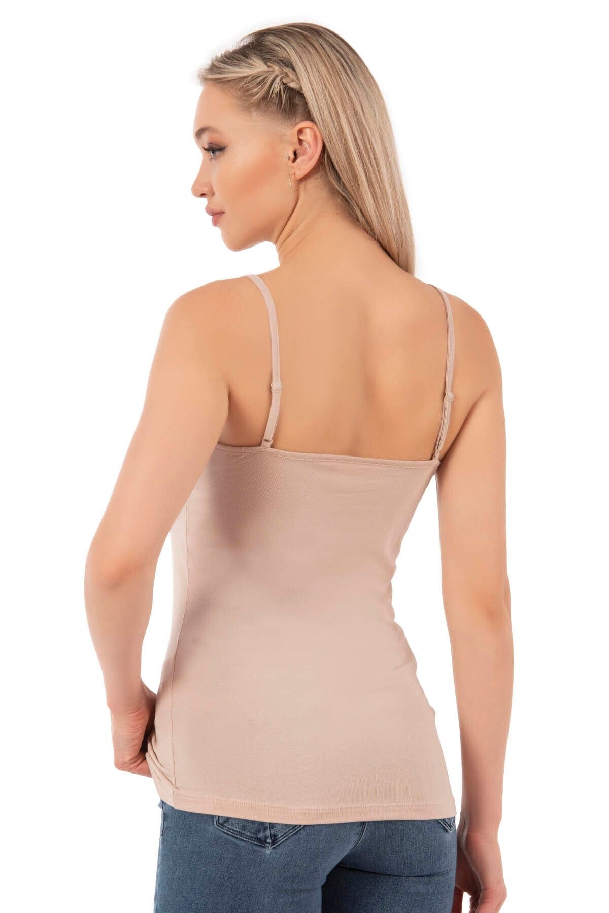 Modal Pamuklu Esnek İp Askılı Kadın Atlet Özkan 27105 - Ten