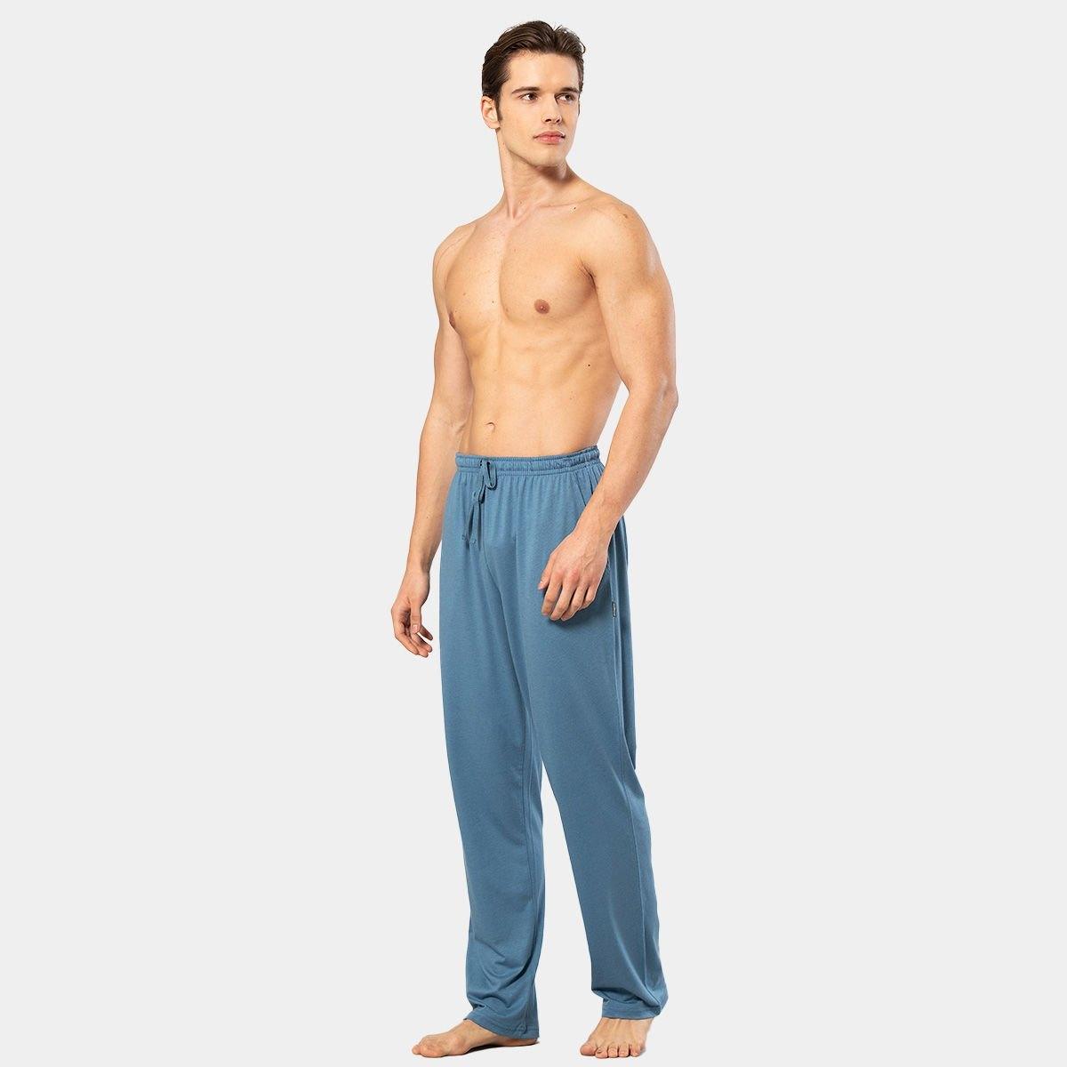 Cacharel Modal Pamuklu Pijama Tek Alt İndigo Cacharel 2171 - Görsel 2