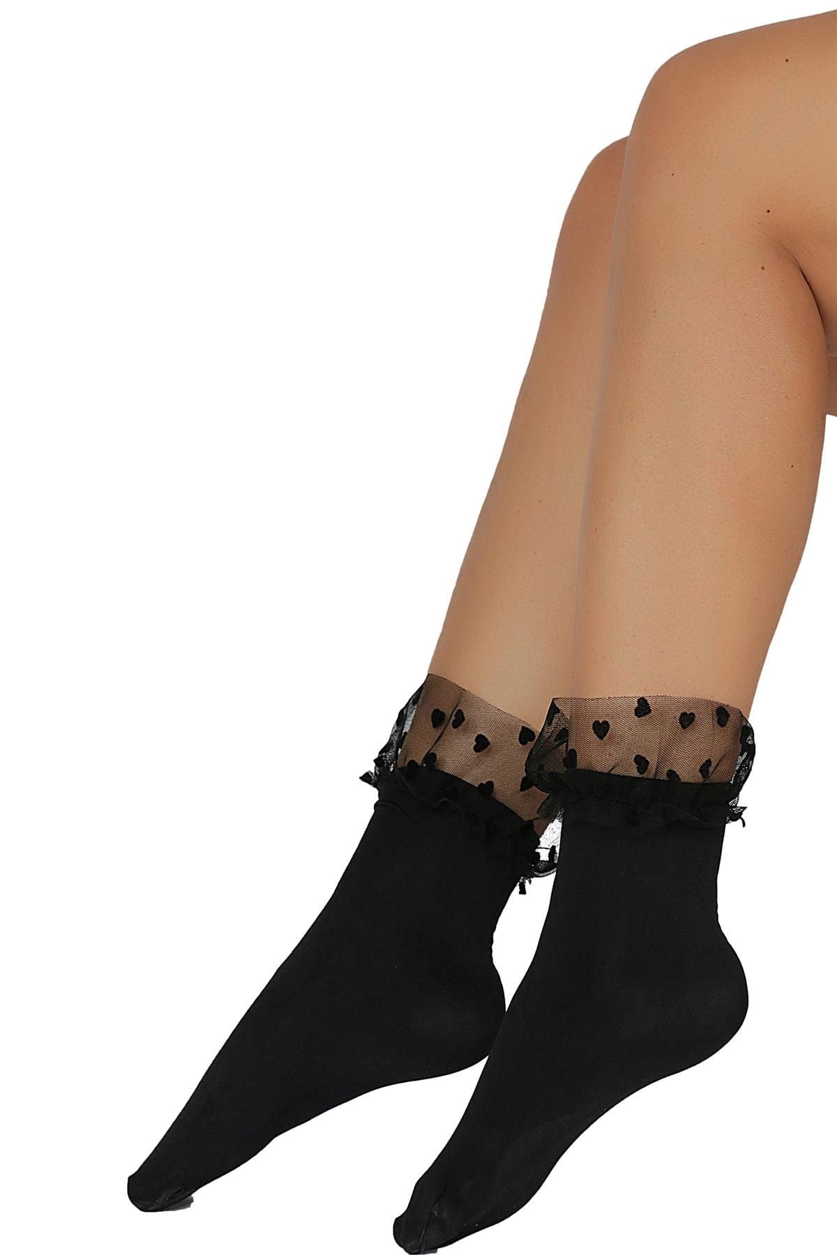 Düşük Denye Tüllü Soket Çorap Siyah Daymod 1522012 - Siyah