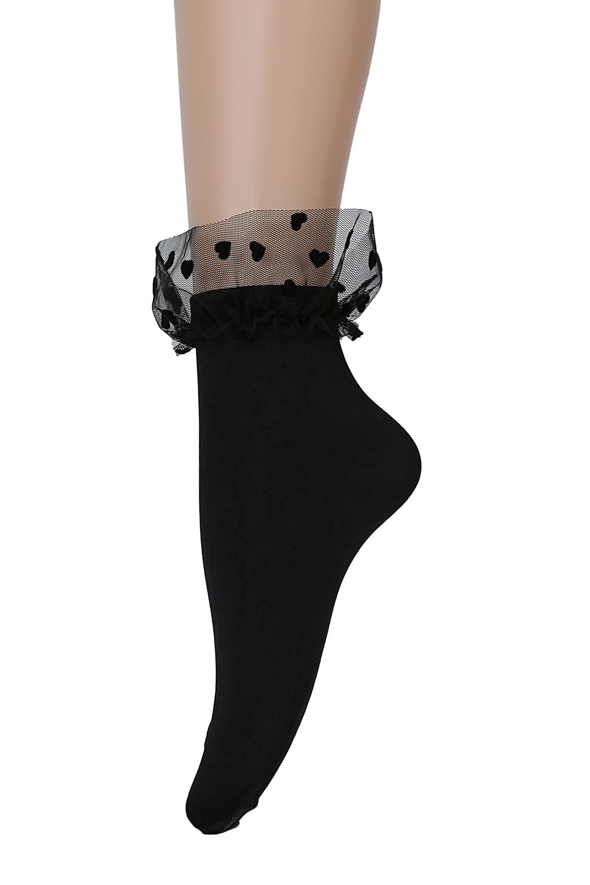 Düşük Denye Tüllü Soket Çorap Siyah Daymod 1522012 - Siyah