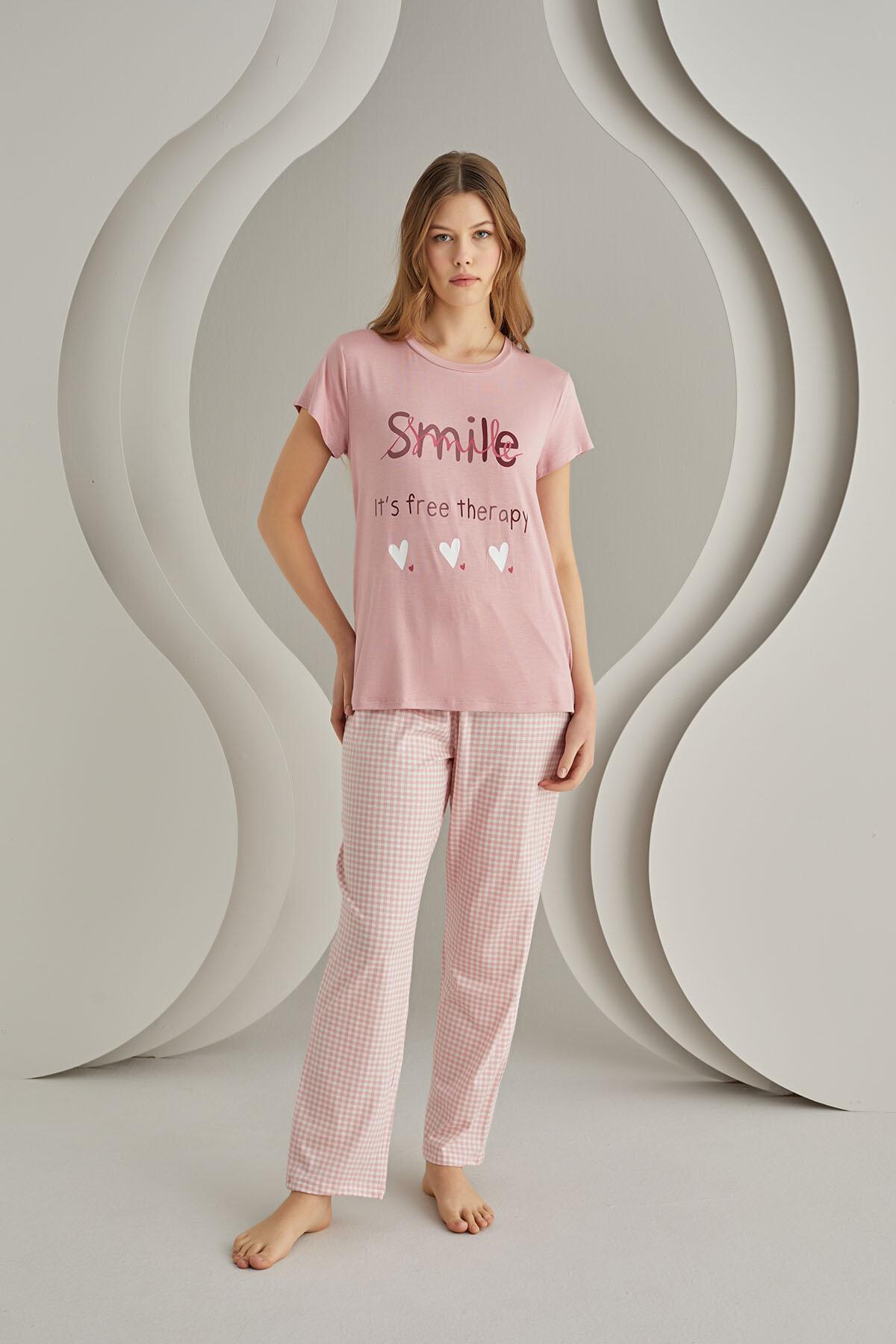 NBB Pamuklu Uzun Kollu Pijama Takımı NBB 68005 - Görsel 2