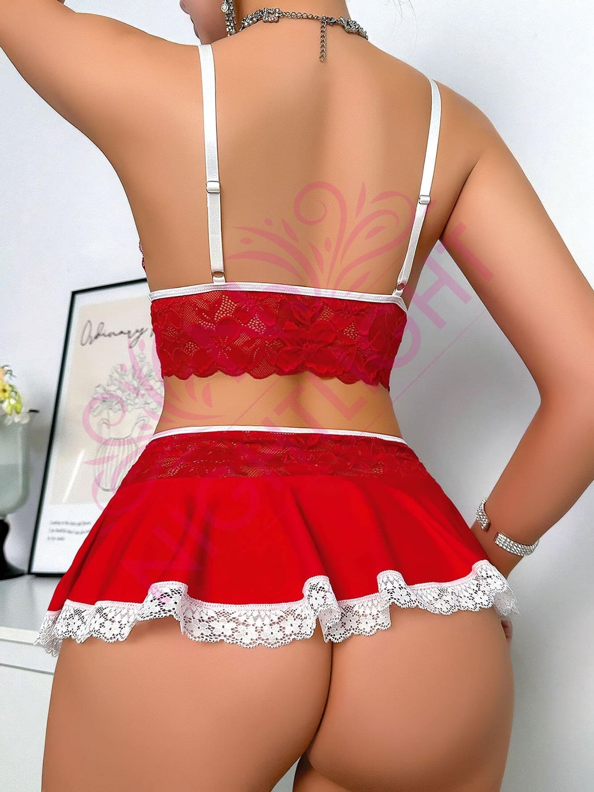 NightLight Bustiyer Mini Etekli Fantazi Hemşire Kostümü Nightlight 7047 - Görsel 4