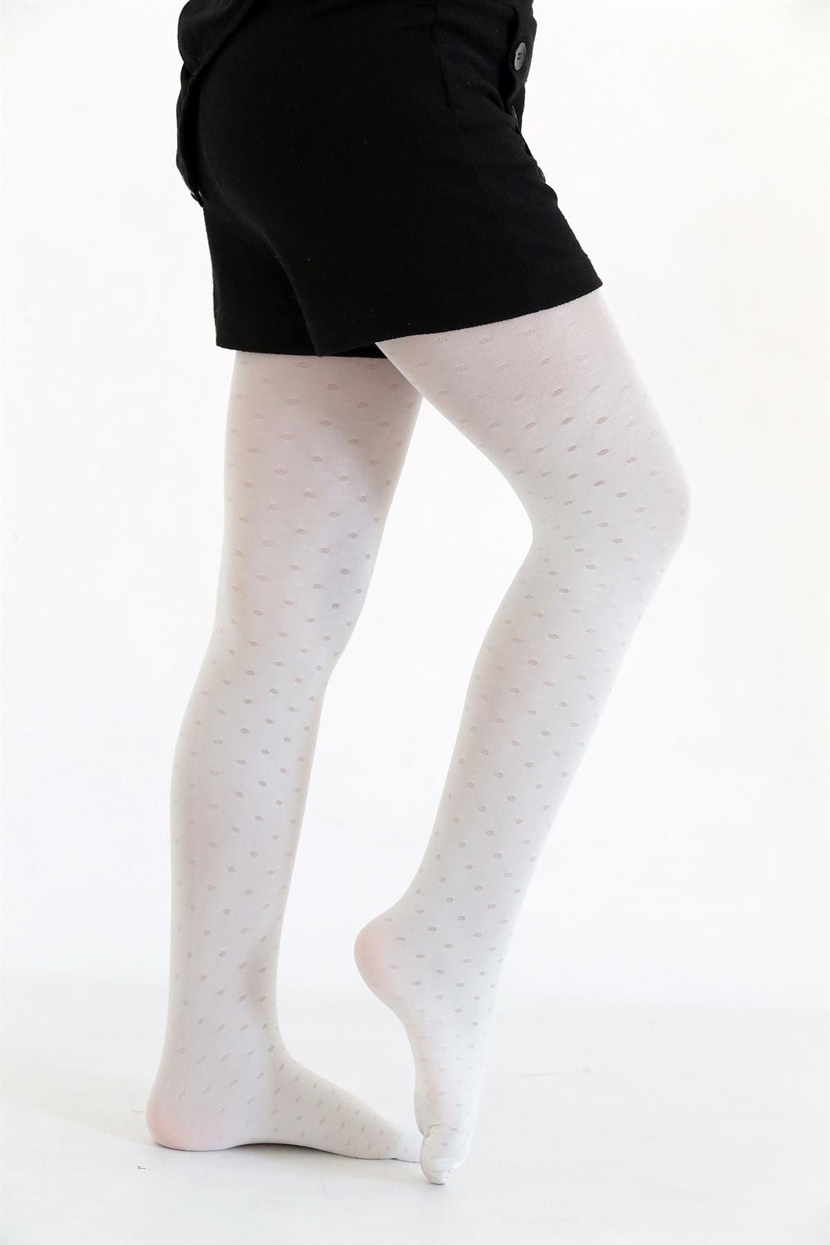 Pamuklu Dayanıklı Çocuk Külotlu Çorap Daymod 2122115 - Beyaz