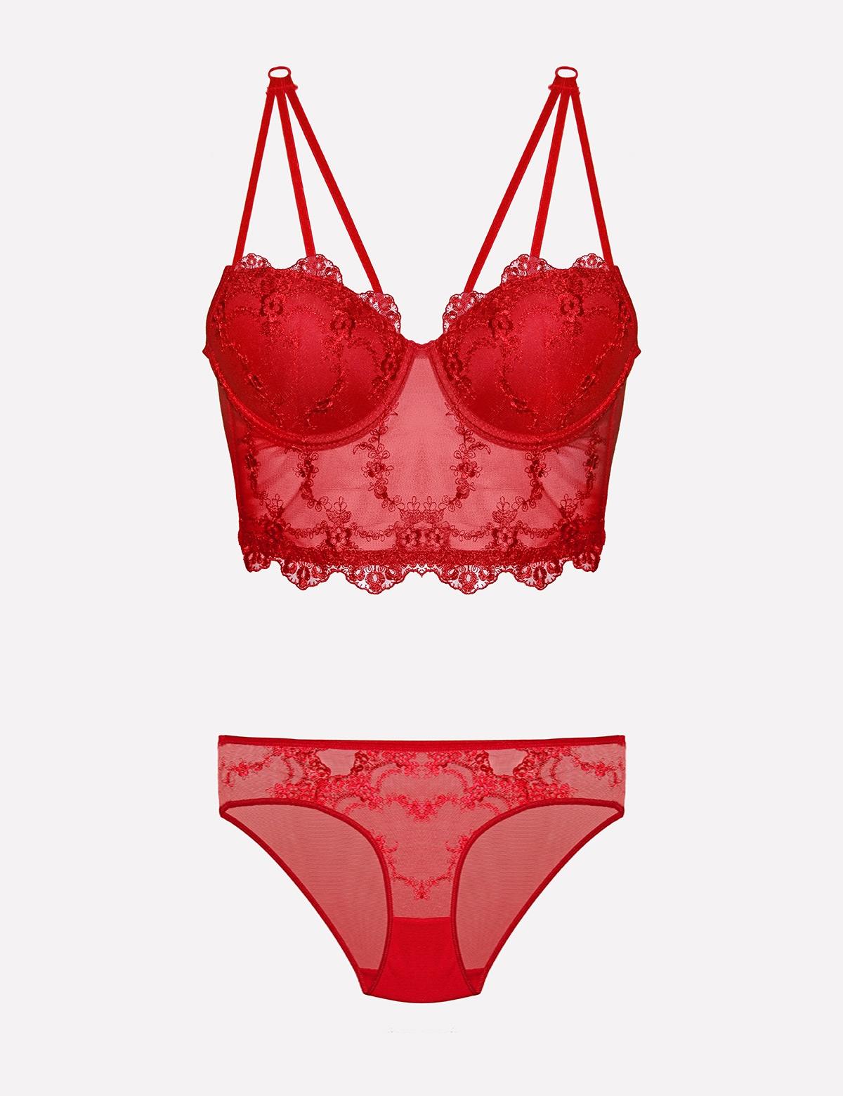 Dolgulu Destekli Sütyen Takım Nurteks 4491 - Kırmızı