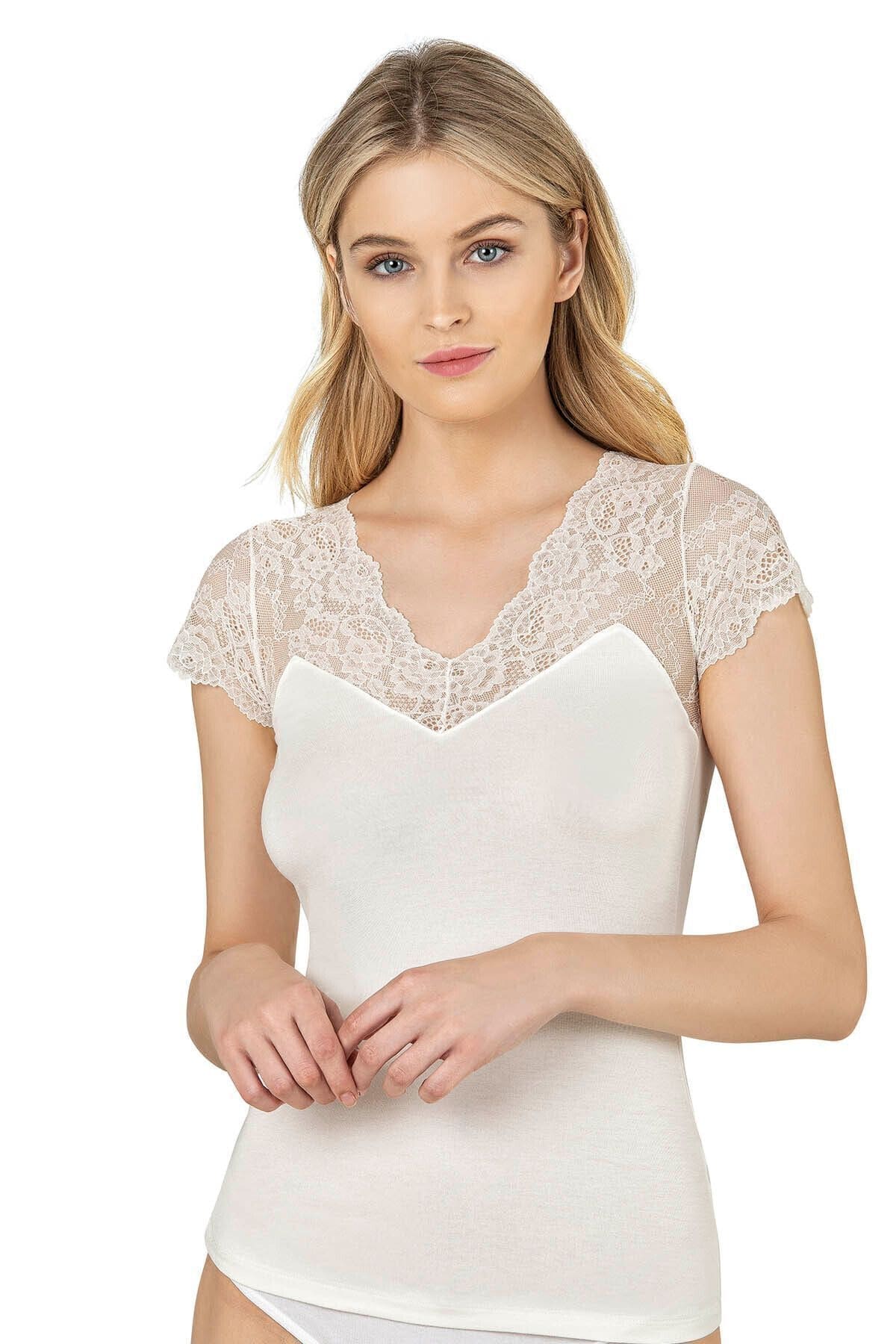 Pamuklu Modal Esnek Yumuşak Atlet Özkan 26947 - Ekru