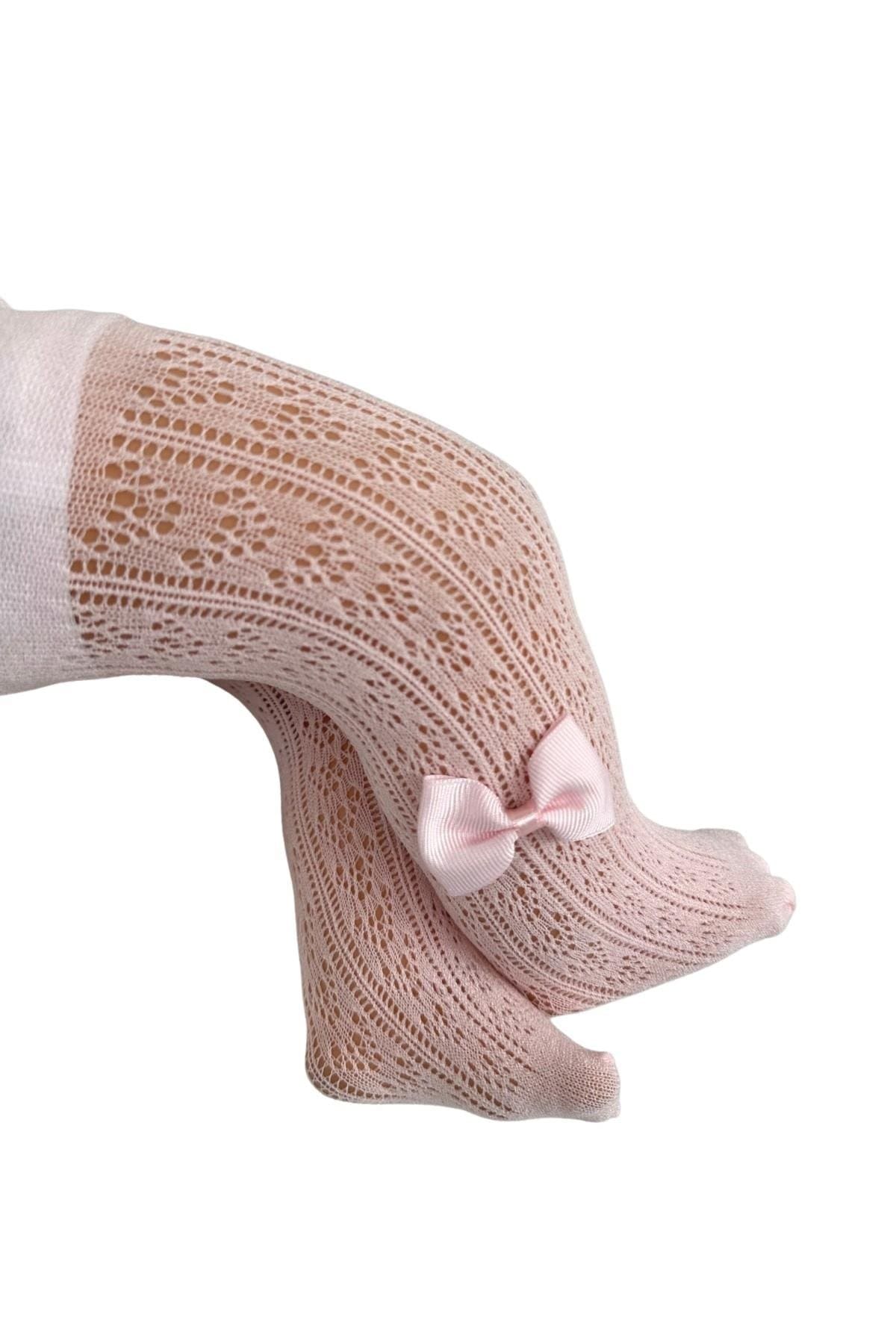 Aksesuar Detaylı Leopar Bebek Külotlu Çorap Daymod 2143003 - Pembe