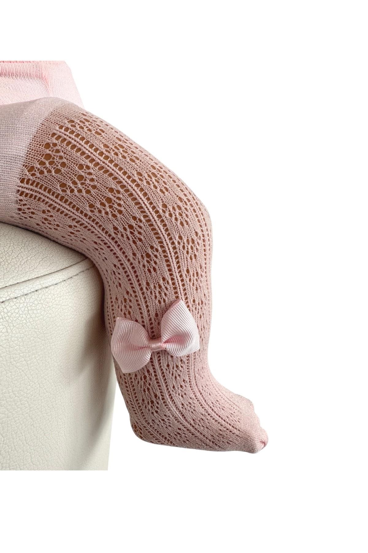 Aksesuar Detaylı Leopar Bebek Külotlu Çorap Daymod 2143003 - Pembe