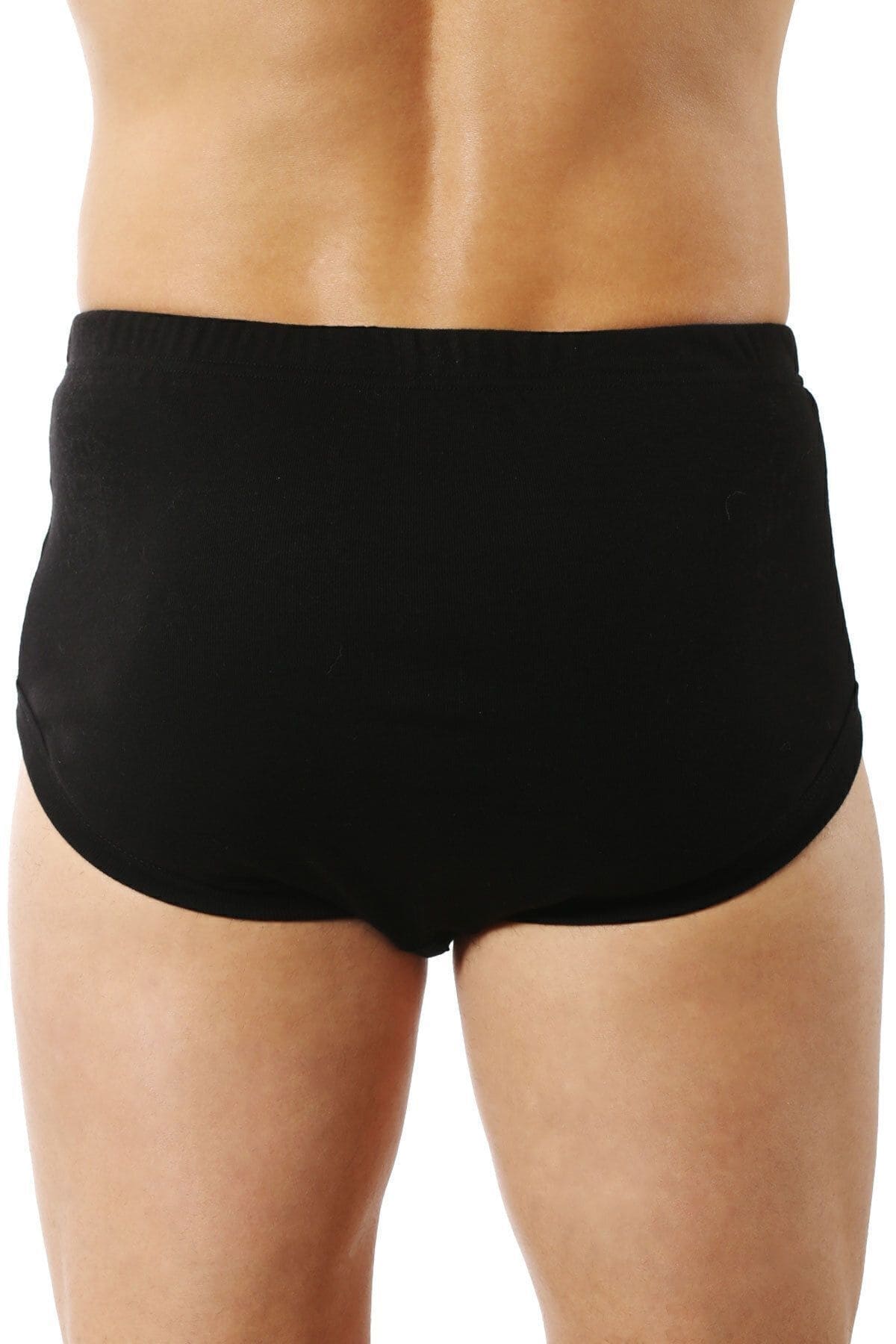 Pamuklu Ribana Torbalı Slip Külot Özkan 0117 - Siyah