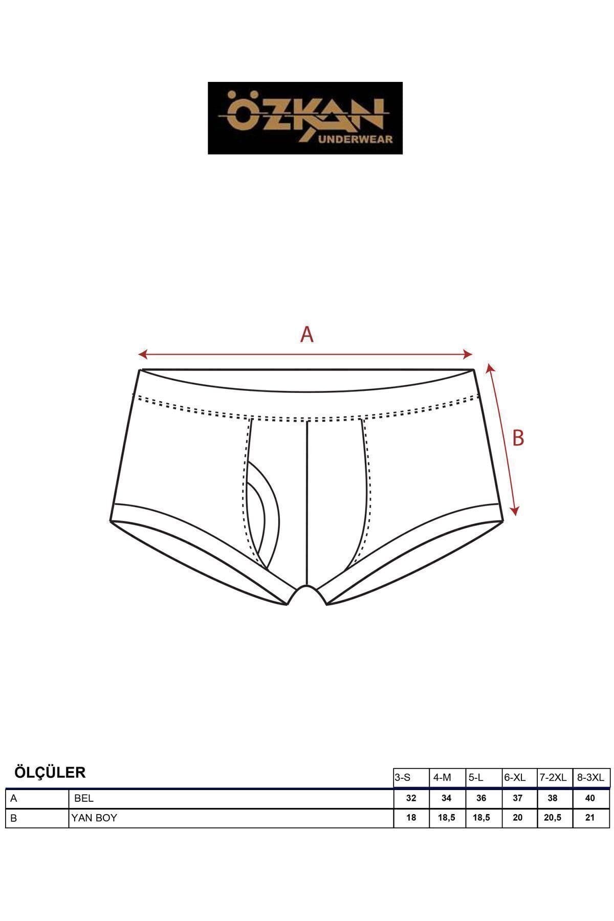 Pamuklu Ribana Torbalı Slip Külot Özkan 0117 - Gri