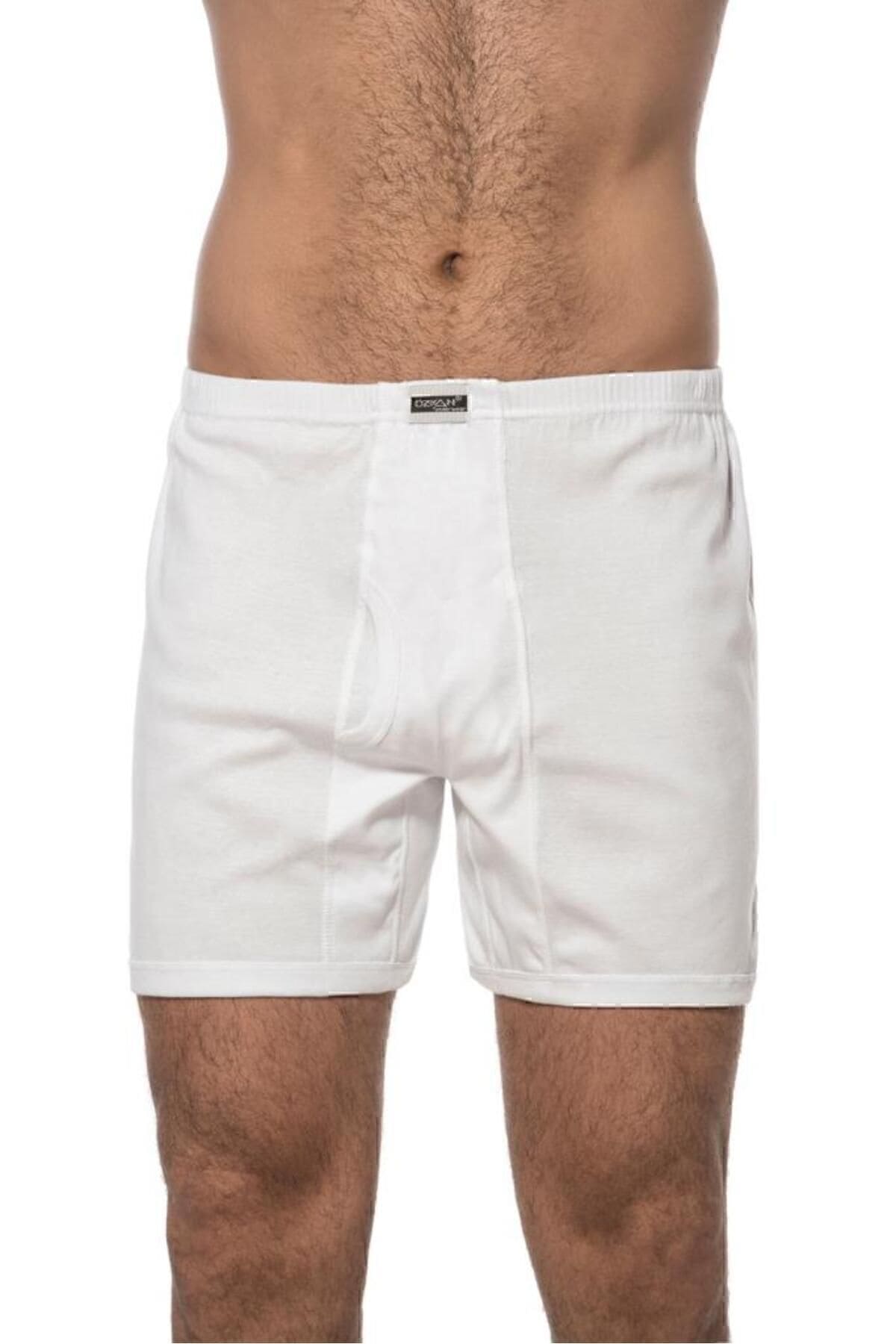 Pamuklu Ribana Esnek Paçalı Don Özkan 0118 - Beyaz