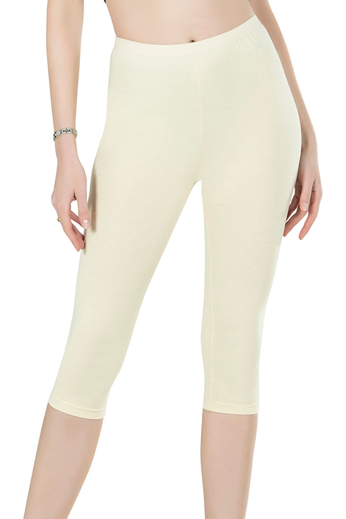 Pamuklu Esnek Kapri Tayt Özkan 0458 - Ten