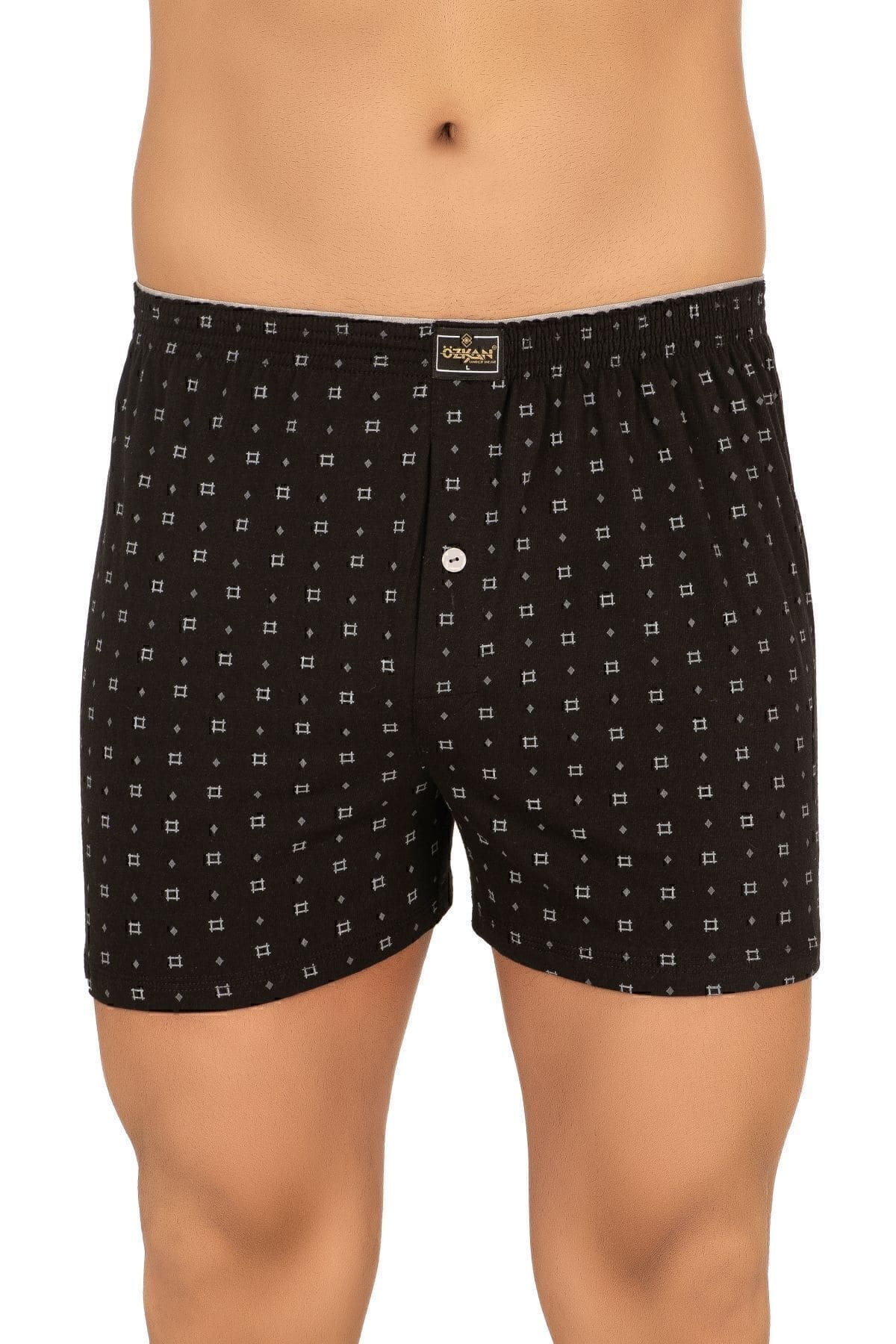 Yumuşak Pamuklu Desenli Erkek Boxer Özkan 11112 - Asorti