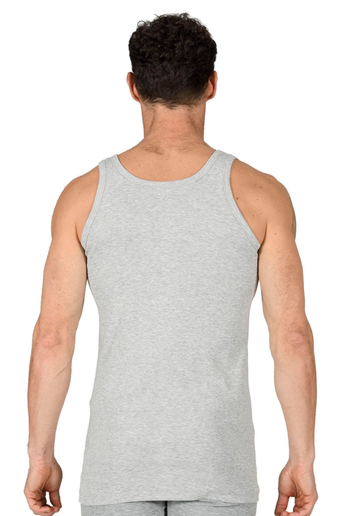 Pamuklu Ribana Kalın Askılı Erkek Atlet Özkan 11406 - Gri