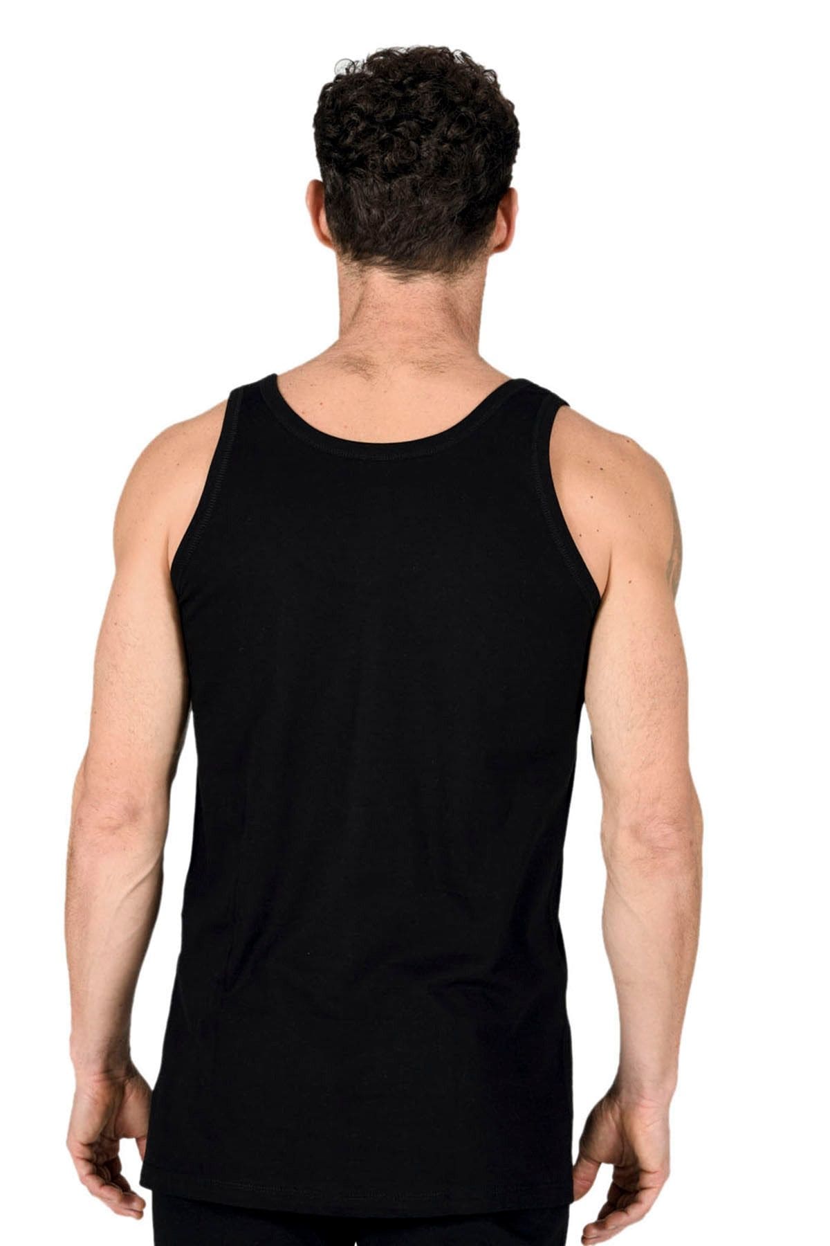 Pamuklu Ribana Kalın Askılı Erkek Atlet Özkan 11406 - Siyah