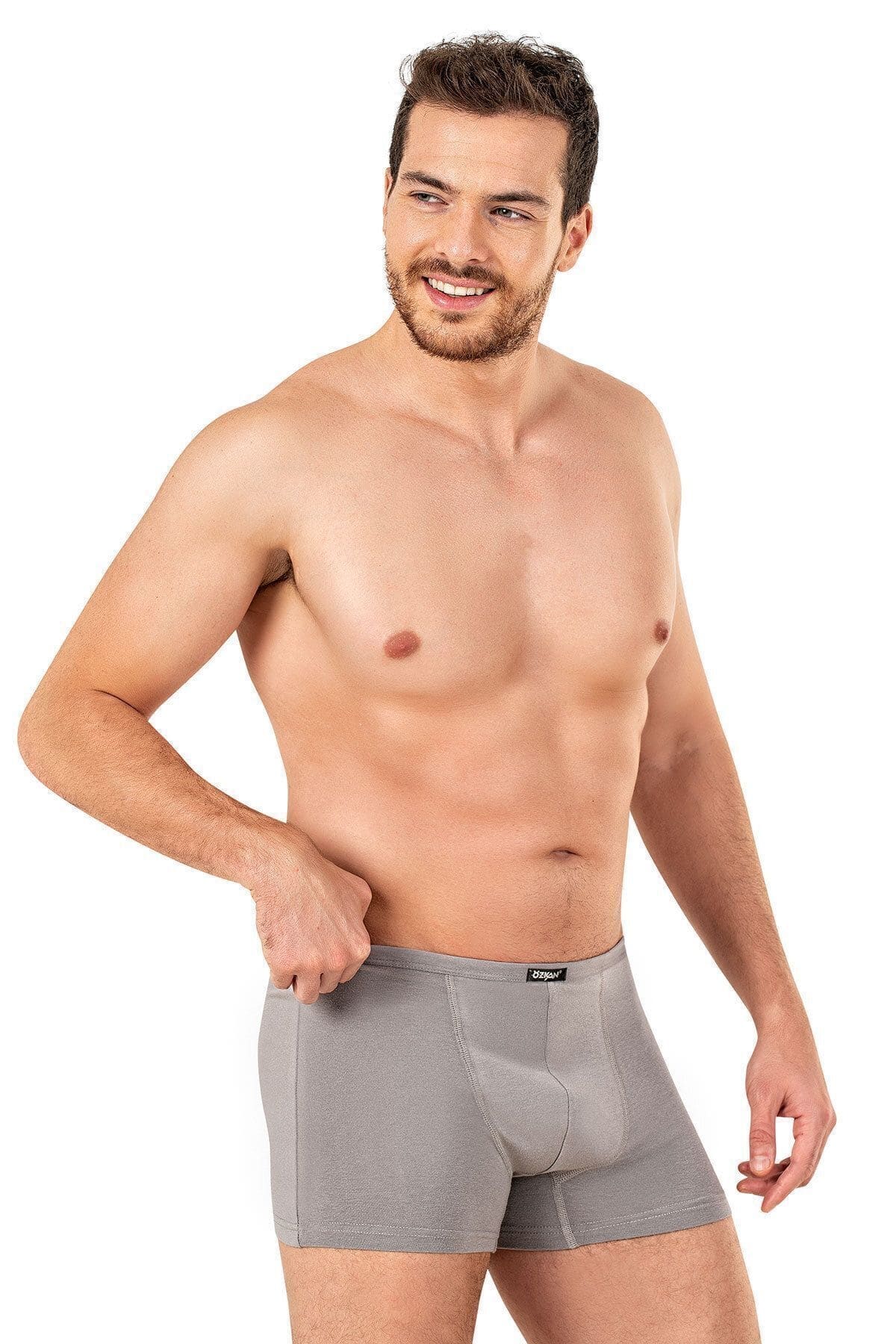 Pamuklu Modal Esnek Boxer Şort Özkan 11897 - Gri