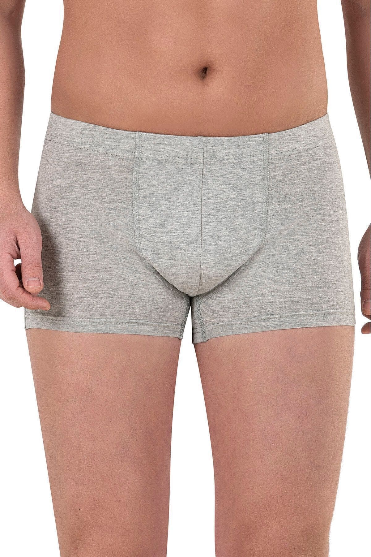 Pamuklu Likralı Esnek Boxer Şort Özkan 12024 - Gri