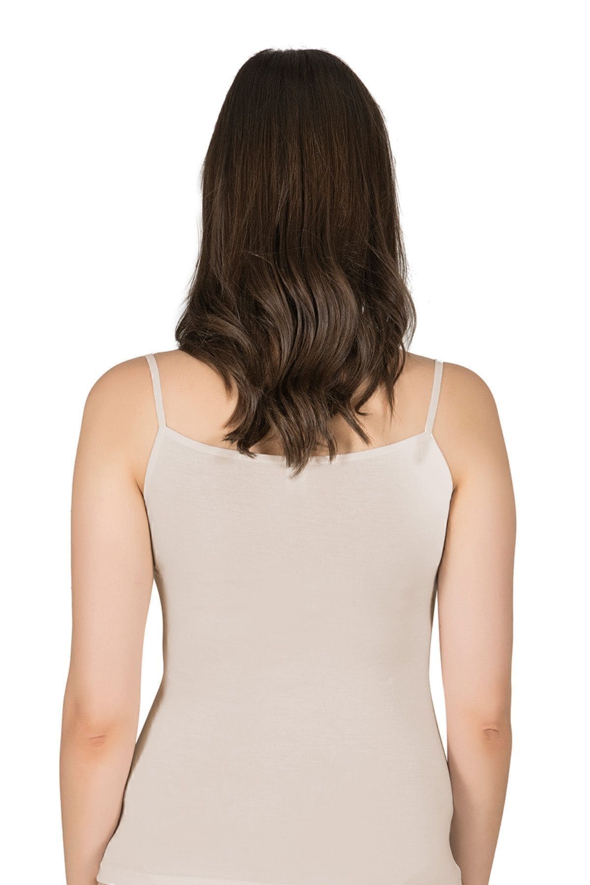 Esnek Viskon Saten Yakalı İnce Askılı Atlet Özkan 2040 - Vizon