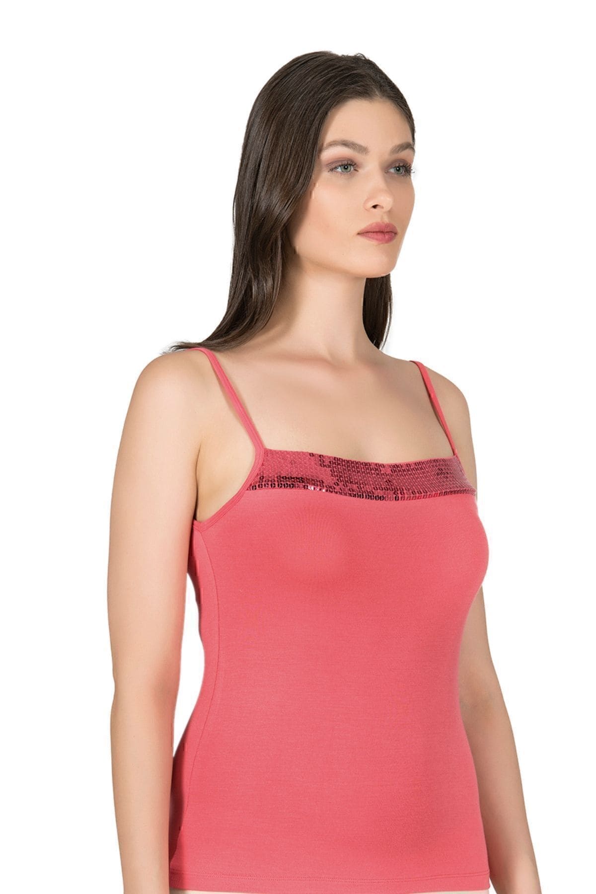 Esnek İp Askılı Viskon Kadın Atlet Özkan 2102 - Somon