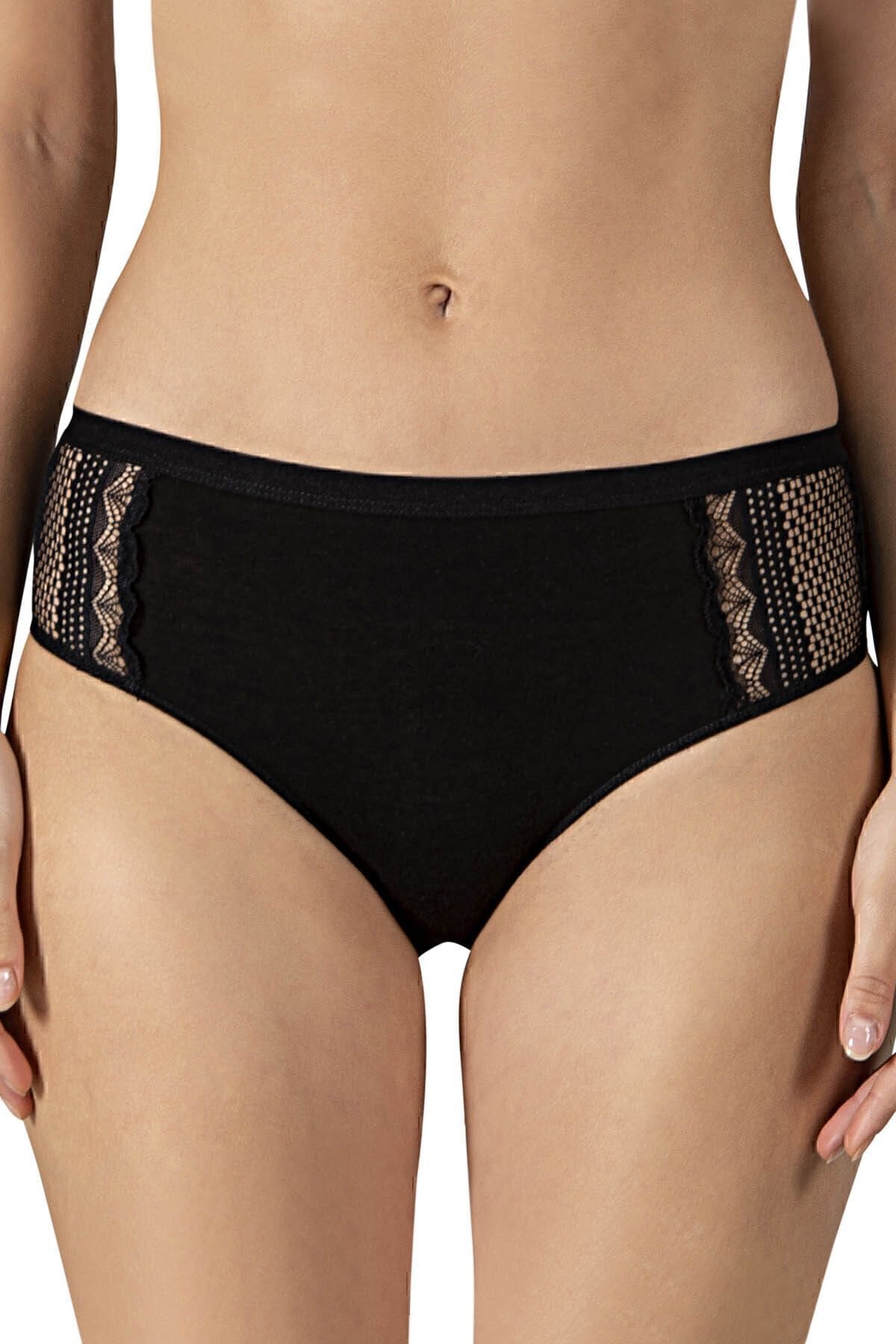 Yüksek Bel Pamuklu Bato Külot Özkan 25592 - Siyah