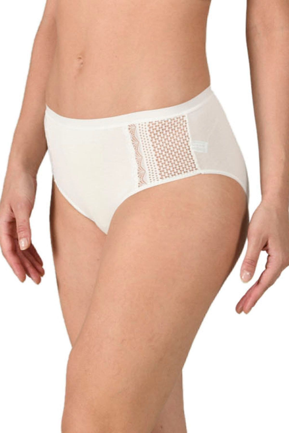 Yüksek Bel Pamuklu Bato Külot Özkan 25592 - Ekru