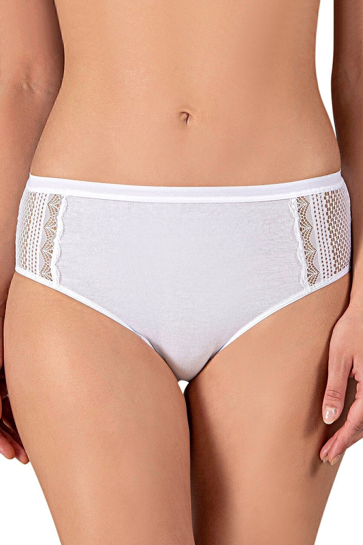 Yüksek Bel Pamuklu Bato Külot Özkan 25592 - Beyaz