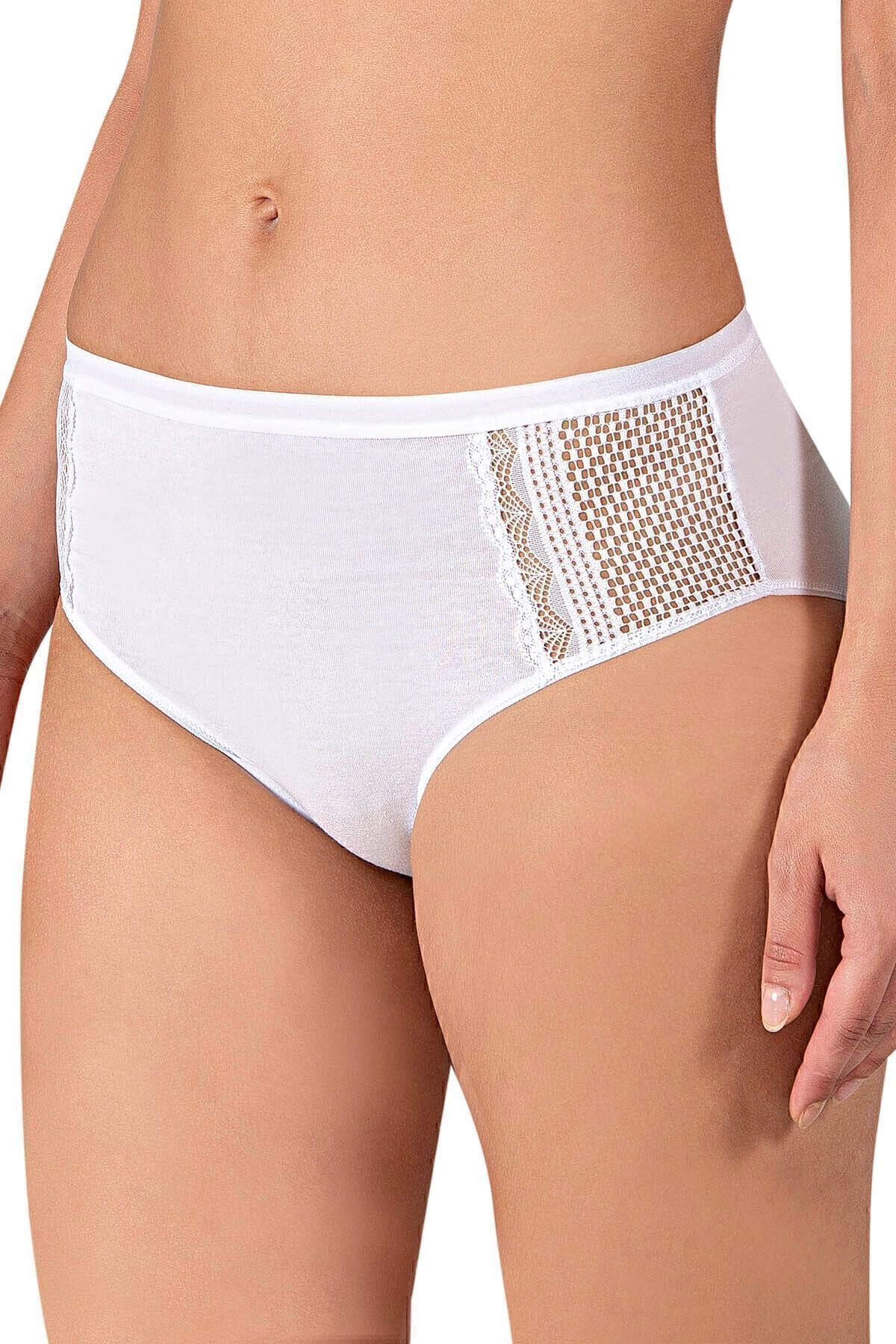 Yüksek Bel Pamuklu Bato Külot Özkan 25592 - Beyaz