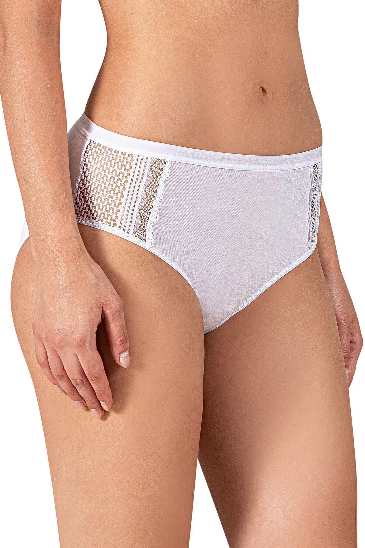 Yüksek Bel Pamuklu Bato Külot Özkan 25592 - Beyaz