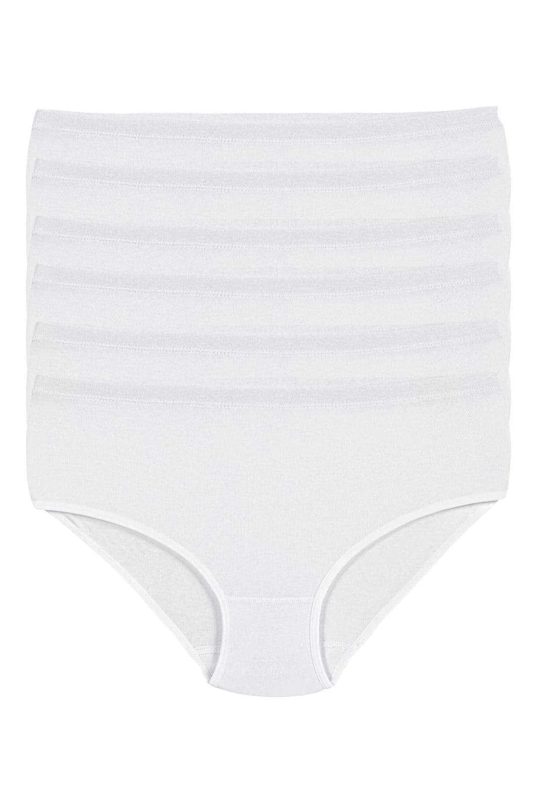 Pamuklu Yüksek Bel Külot 6'lı Paket Beyaz Yıldız 3580 - Beyaz