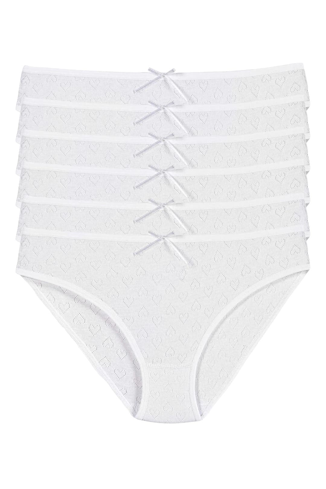 Yüksek Bel Pamuklu Kadın Bikini Külot Yıldız 3575 - Beyaz