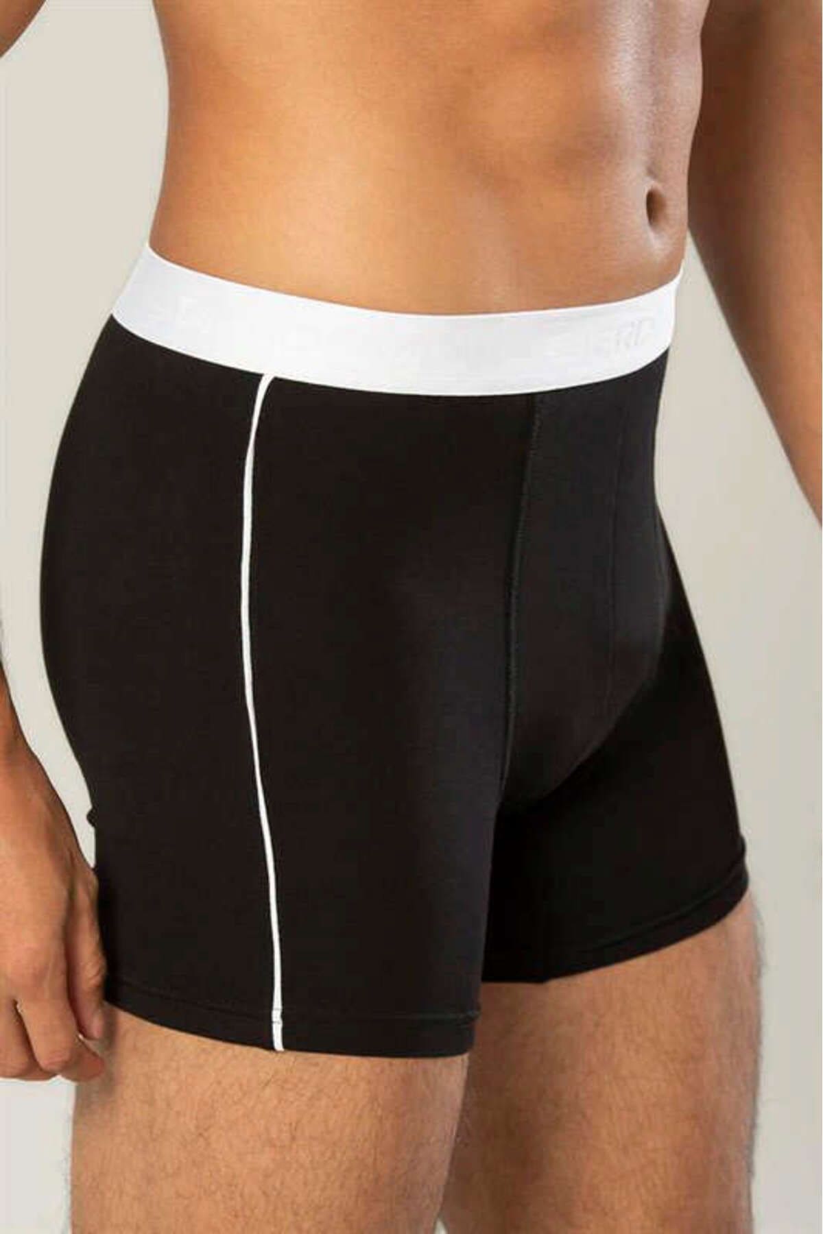 Pamuk Elastan Uzun Boxer Erdem 1417 - Siyah